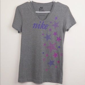 NIKE Grey V Neck Tshirt